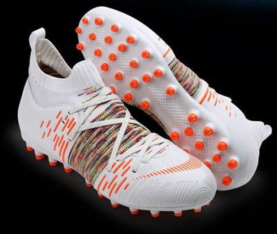 BINBINNIAO Football Shoes Men Futsal Flying Woven Breathable Football Boots Kids TF/FG Sneakers Soccer Cleats zapatos de futbol