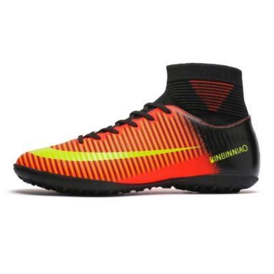 Ultralight High Ankle Soccer Shoes Non-Slip Long Spikes Running Trainers Boots